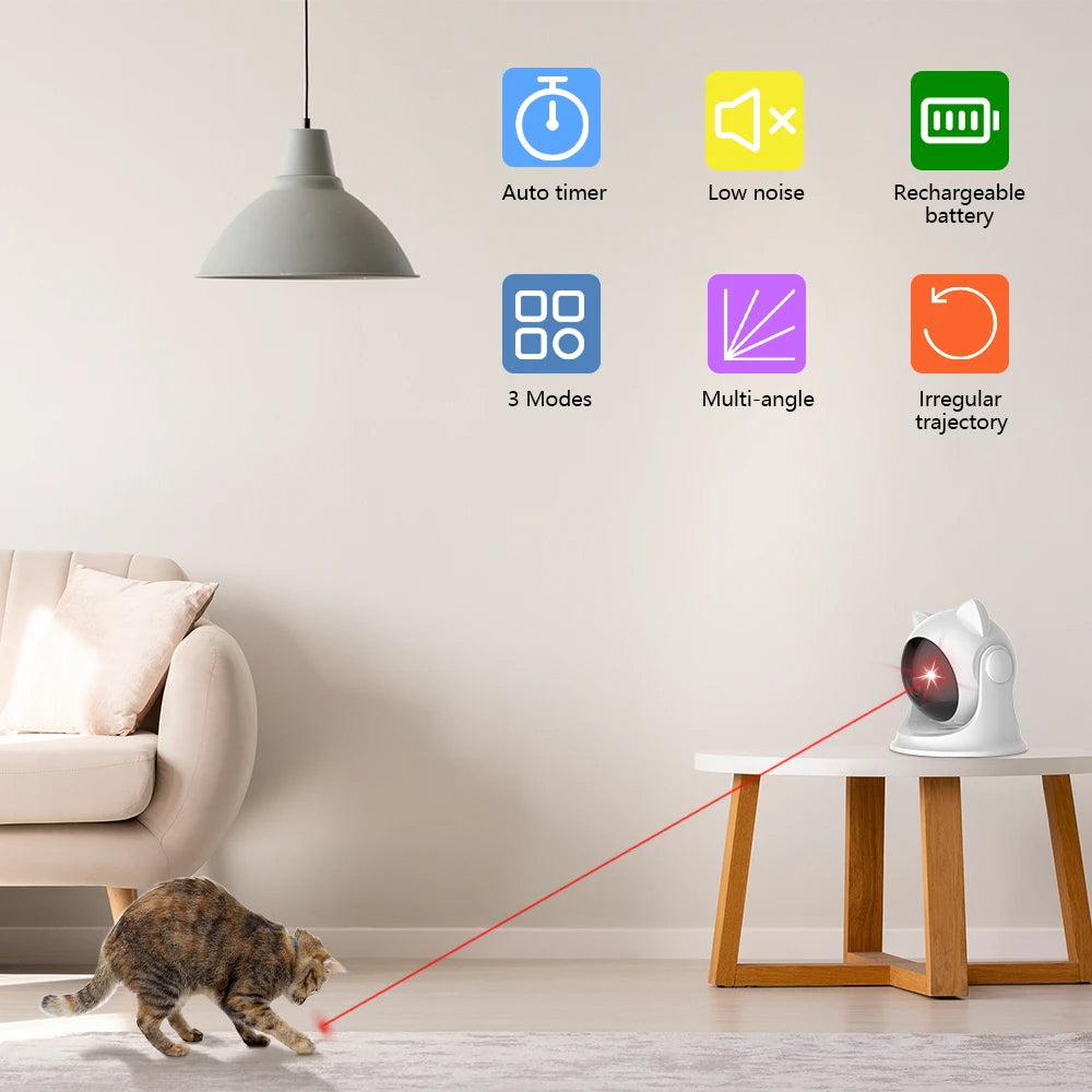 Automatic Cat Laser Toy – Rechargeable & Motion-Activated