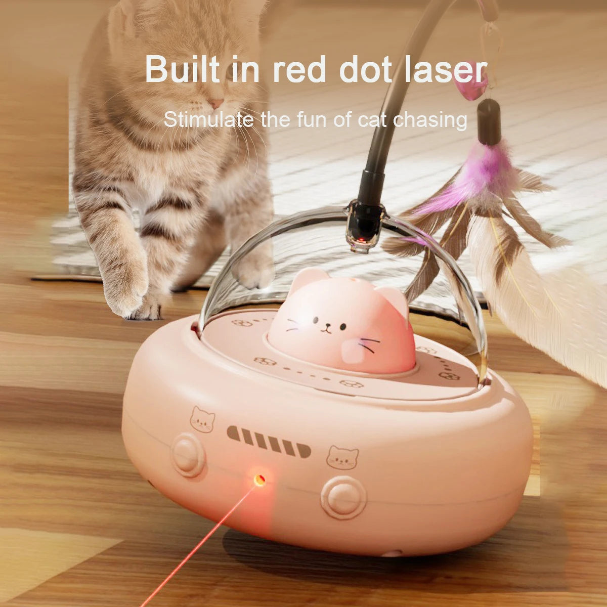 Intelligent Cat Laser Toy – Red Dot & Rainbow Light Tease