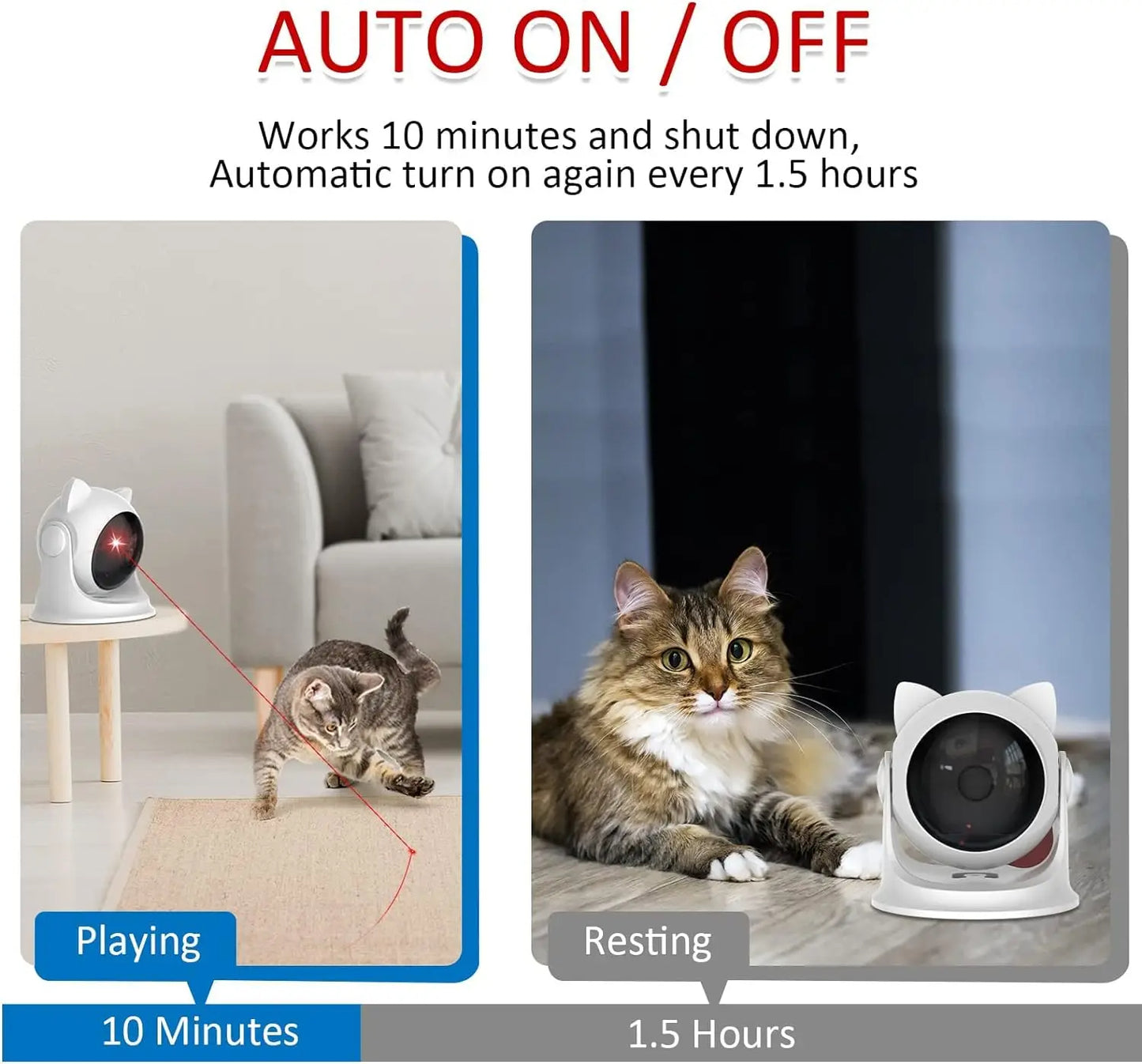 Automatic Cat Laser Toy – Rechargeable & Motion-Activated