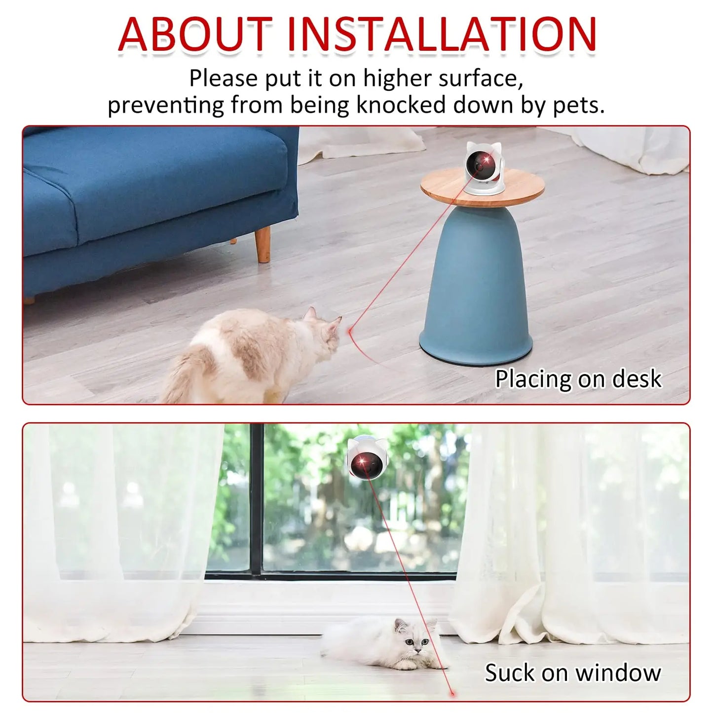 Automatic Cat Laser Toy – Rechargeable & Motion-Activated