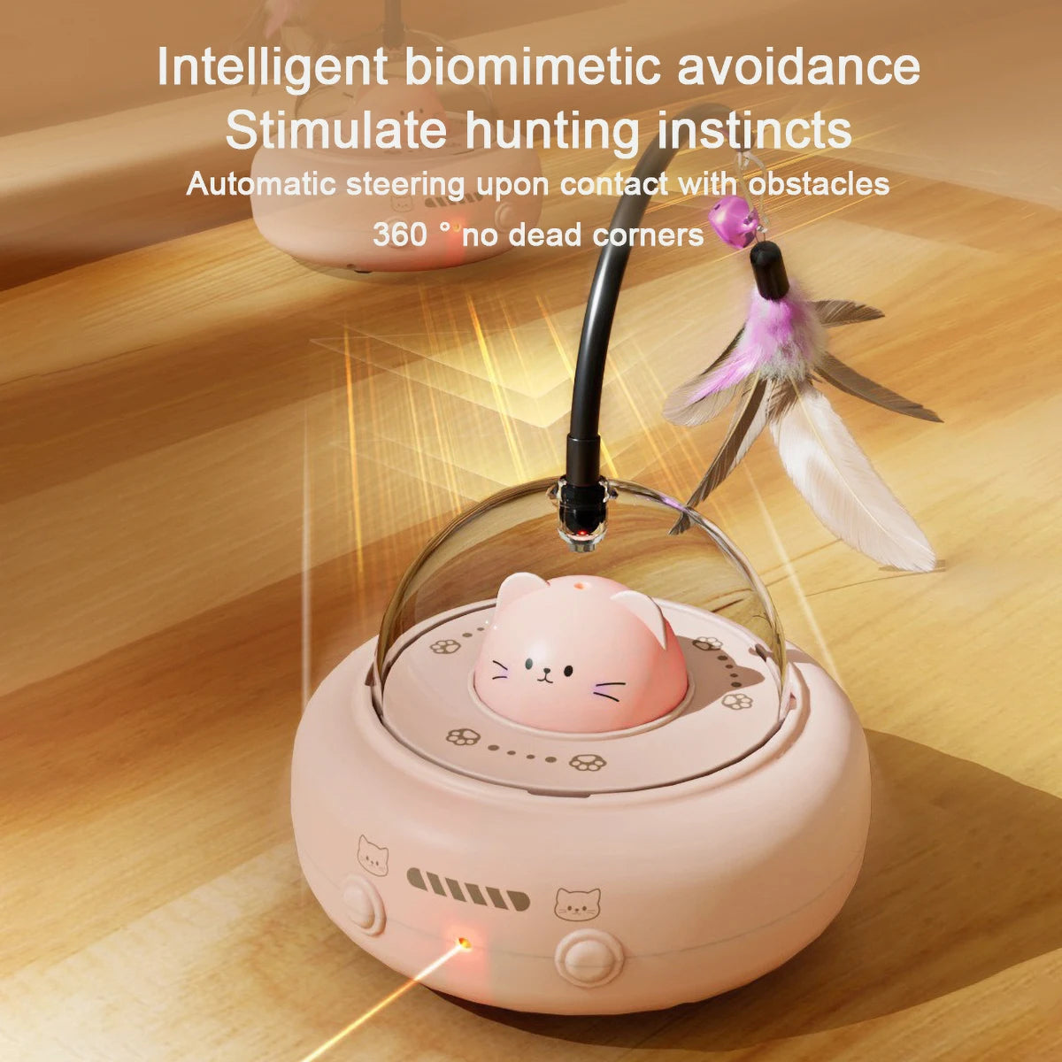 Intelligent Cat Laser Toy – Red Dot & Rainbow Light Tease