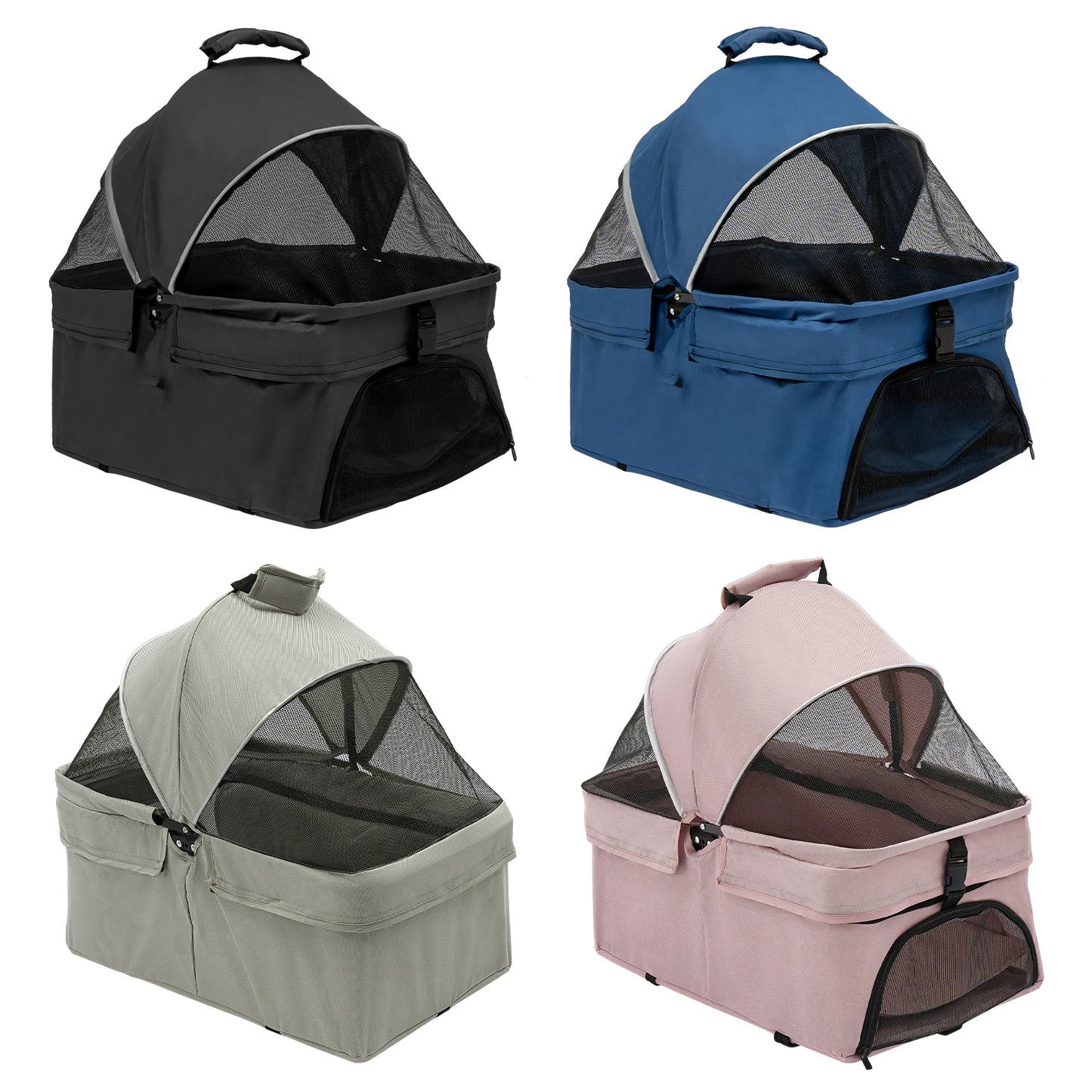 Foldable Cat & Dog Stroller – Detachable Basket Carrier, Easy Assembly, Shock Absorption, and Folding Lock