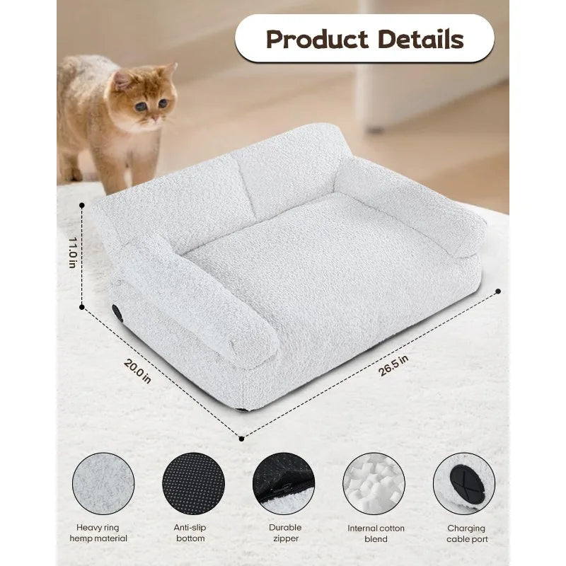Heated Cat Couch Bed – Orthopedic Indoor Warming Furniture for Cats