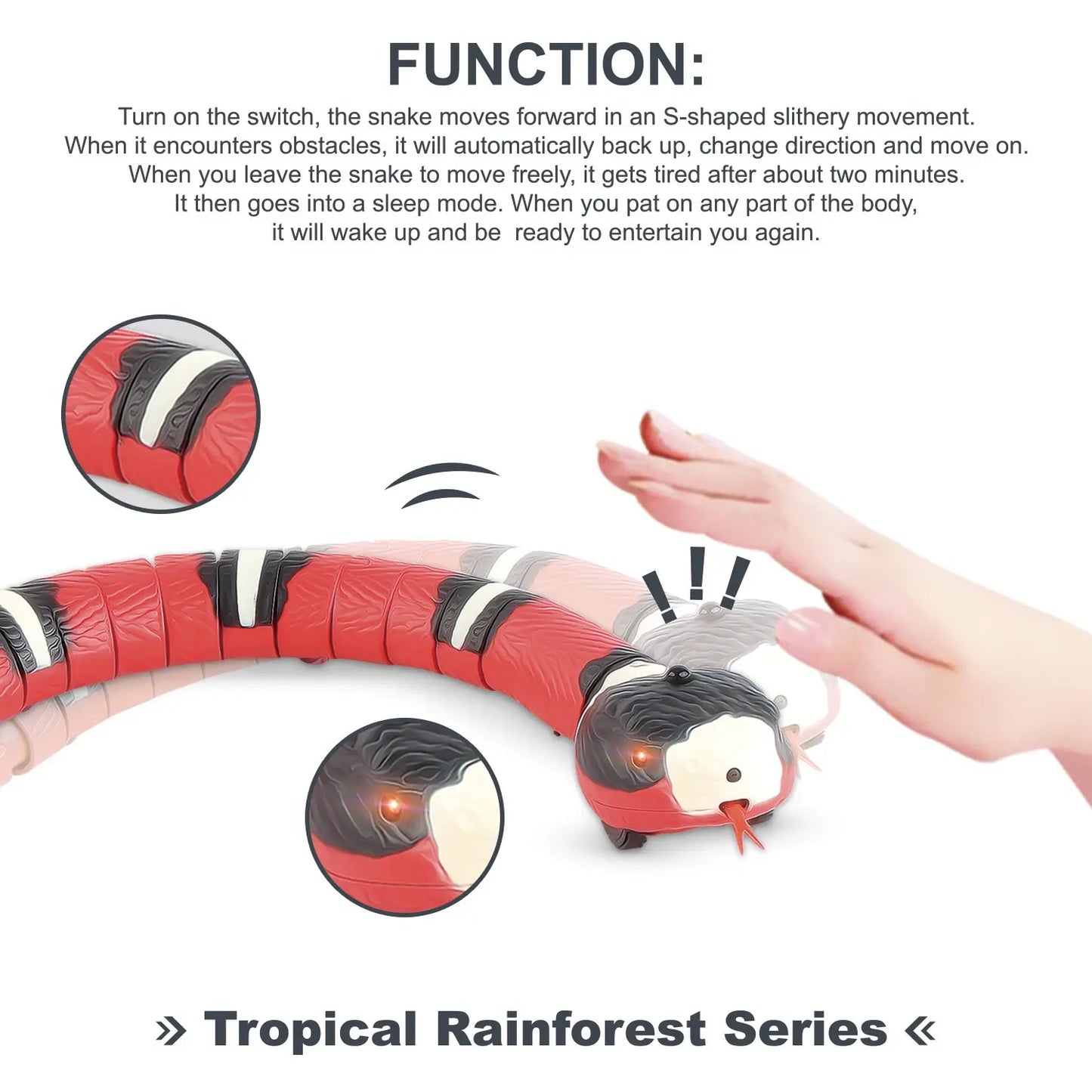 Smart Sensing Cat Teaser – Interactive Automatic Electronic Snake Toy
