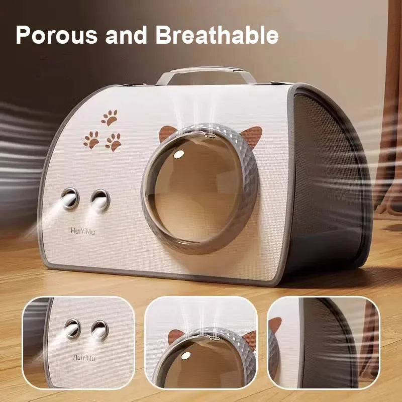 Foldable Pet Shoulder Carrier - Breathable Cat Travel Bag