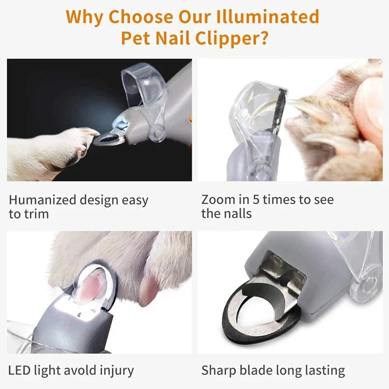 Professional Pet Nail Clipper Scissors with LED Light – Cat & Dog Nail Clippers Tool