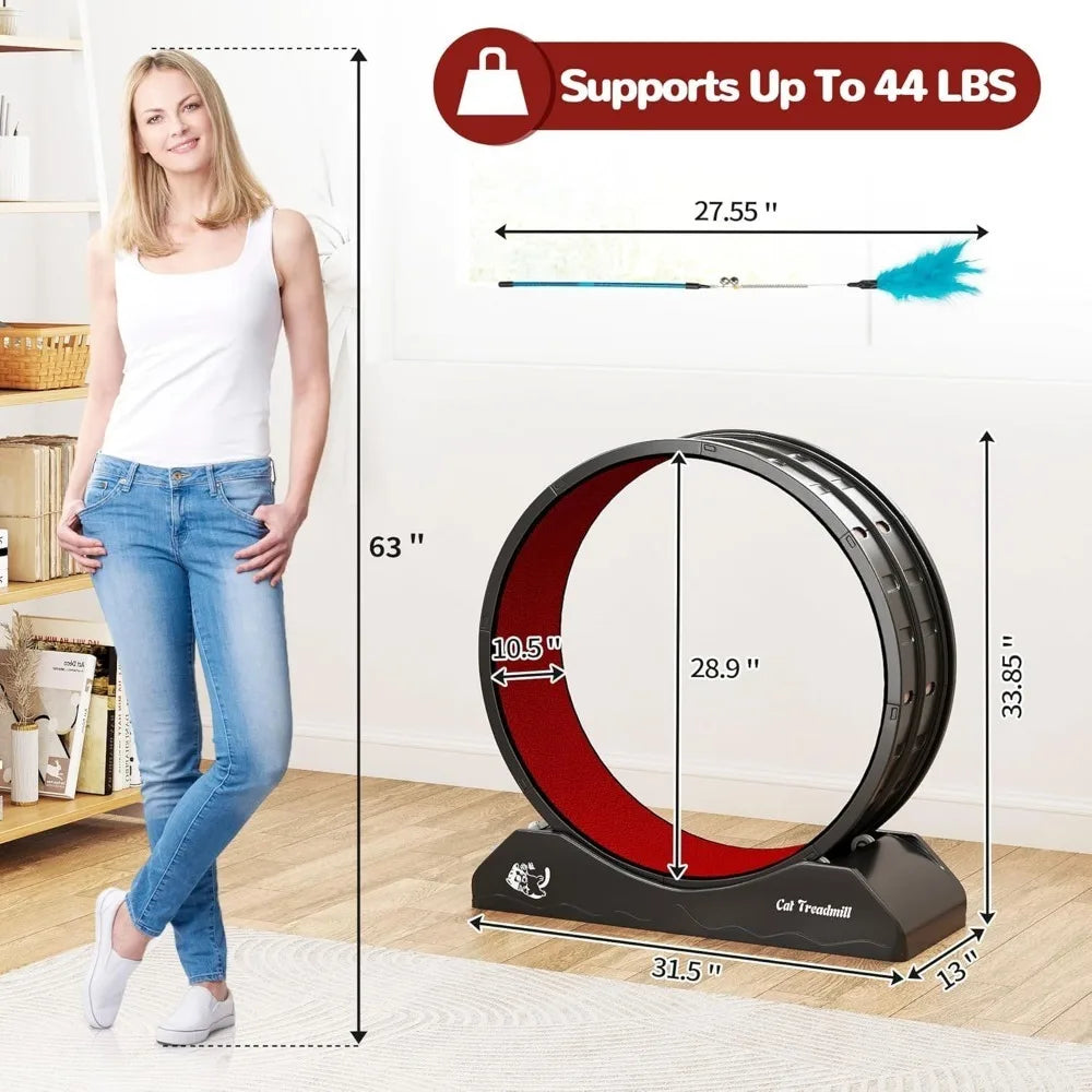 Cat Exercise Wheel – Treadmill with Locking Mechanism & Carpeted Runway