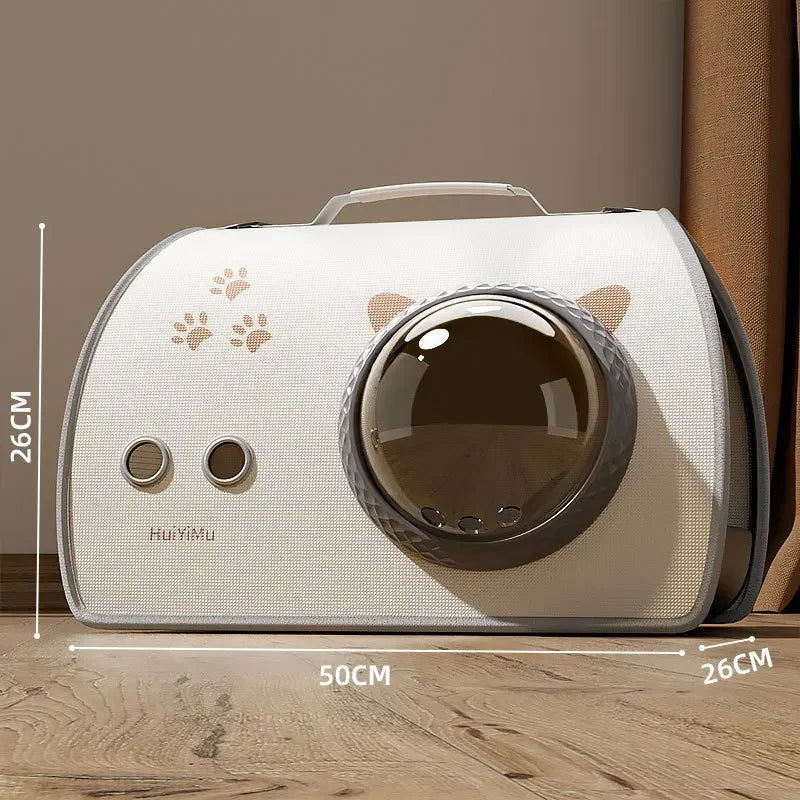 Foldable Pet Shoulder Carrier - Breathable Cat Travel Bag