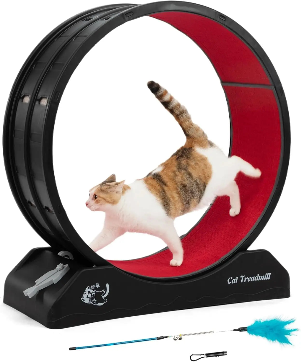 Cat Exercise Wheel – Treadmill with Locking Mechanism & Carpeted Runway