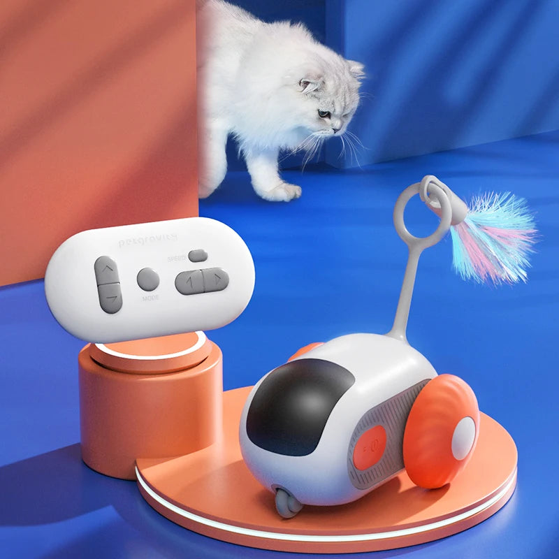 Intelligent Sports Car Remote Control Cat Toy – Interactive Electric Mice & Feathers Entertainment