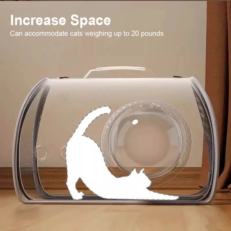 Foldable Pet Shoulder Carrier - Breathable Cat Travel Bag