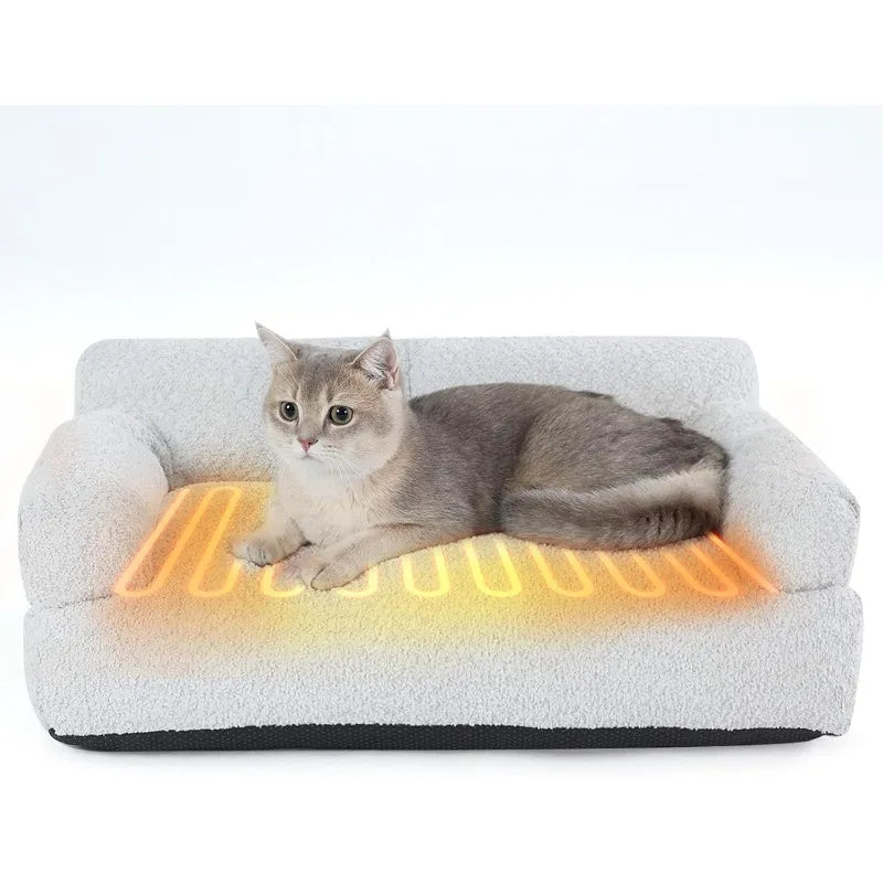 Heated Cat Couch Bed – Orthopedic Indoor Warming Furniture for Cats